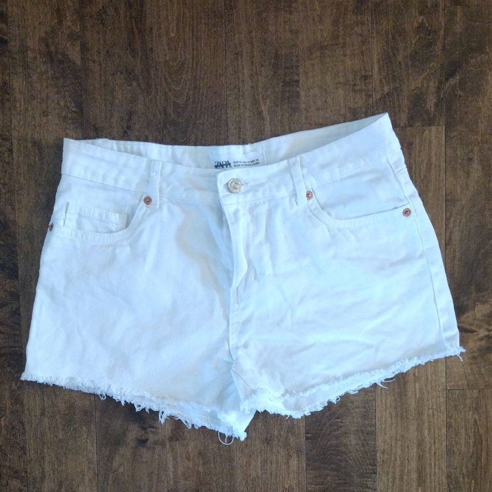 Zara White Jean Shorts